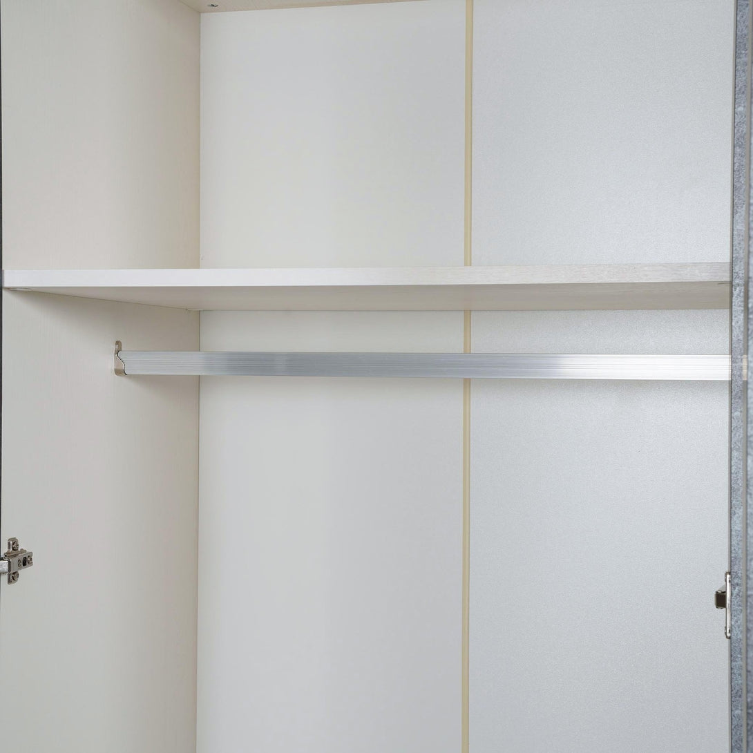 Wayo 6 Door Wardrobe featuring spacious compartments, hanging rods, and shelves for modern bedroom organization.