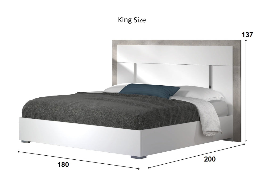 Ada Bedroom Set with bed, wardrobe, and bedside tables - Timber Land Furniture