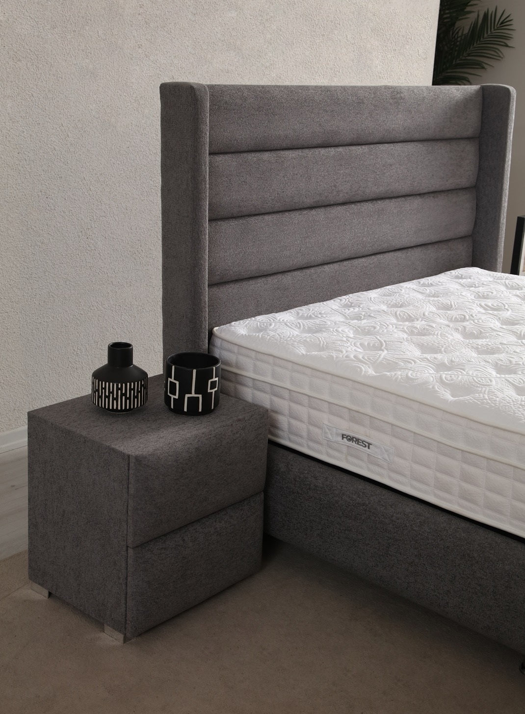 Aden Base Headboard Set with luxurious design and spacious storage base