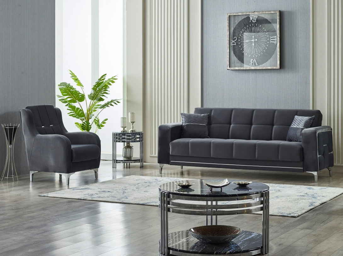 Alice Living Room Sofa Set - Elegant sofa with wooden frame and plush seating