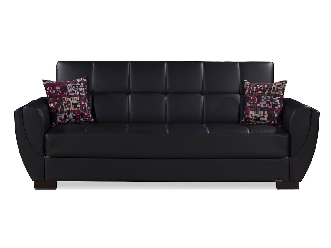 Armada Air Leather Living Room Sofa Set with modern design and breathable leather upholstery.