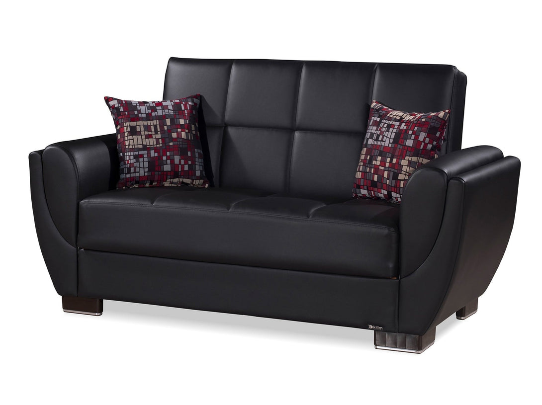 Armada Air Leather Living Room Sofa Set with modern design and breathable leather upholstery.