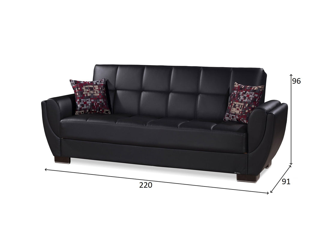 Armada Air Leather Living Room Sofa Set with modern design and breathable leather upholstery.