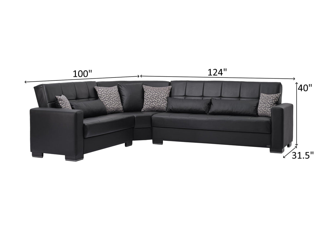 Armada Leather Sectional Sofa - Luxurious Modular L-shaped sectional with full leather upholstery