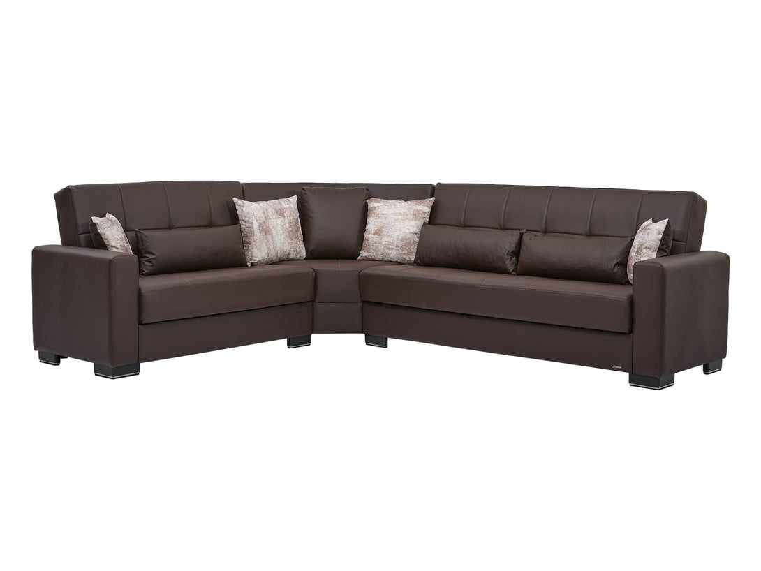 Armada Leather Sectional Sofa - Luxurious Modular L-shaped sectional with full leather upholstery