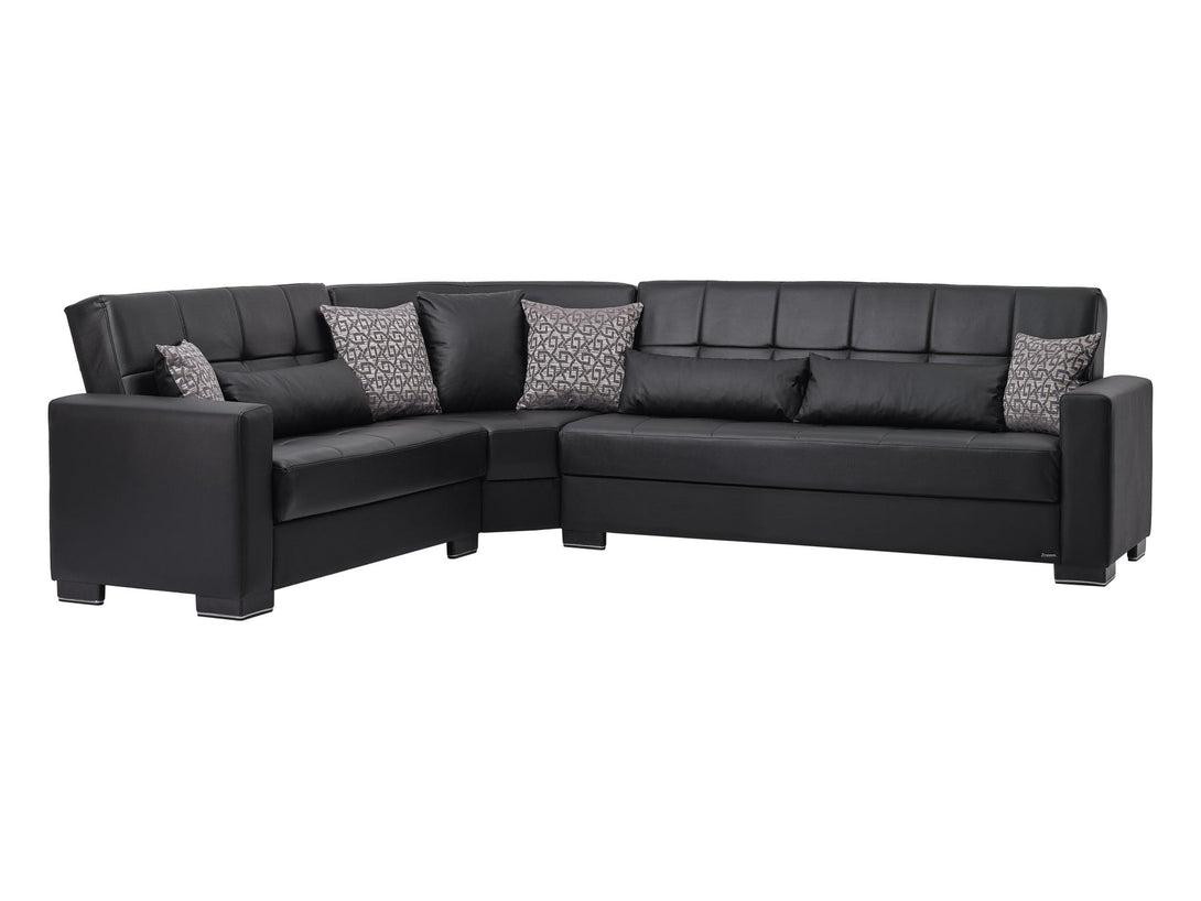 Armada Leather Sectional Sofa - Luxurious Modular L-shaped sectional with full leather upholstery