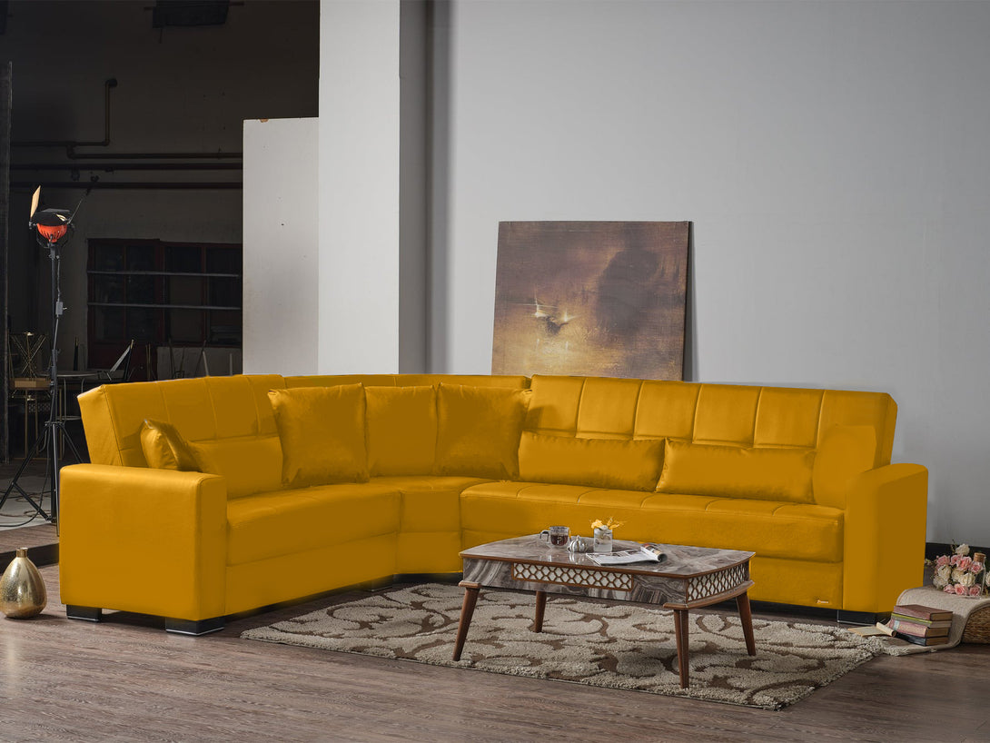 Armada Leather Sectional Sofa - Luxurious Modular L-shaped sectional with full leather upholstery