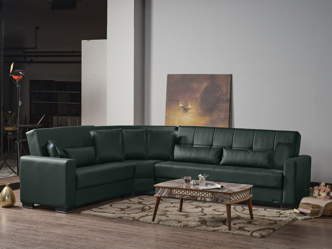 Armada Leather Sectional Sofa - Luxurious Modular L-shaped sectional with full leather upholstery