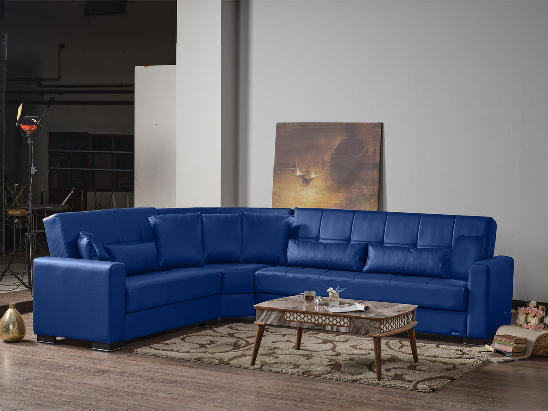 Armada Leather Sectional Sofa - Luxurious Modular L-shaped sectional with full leather upholstery