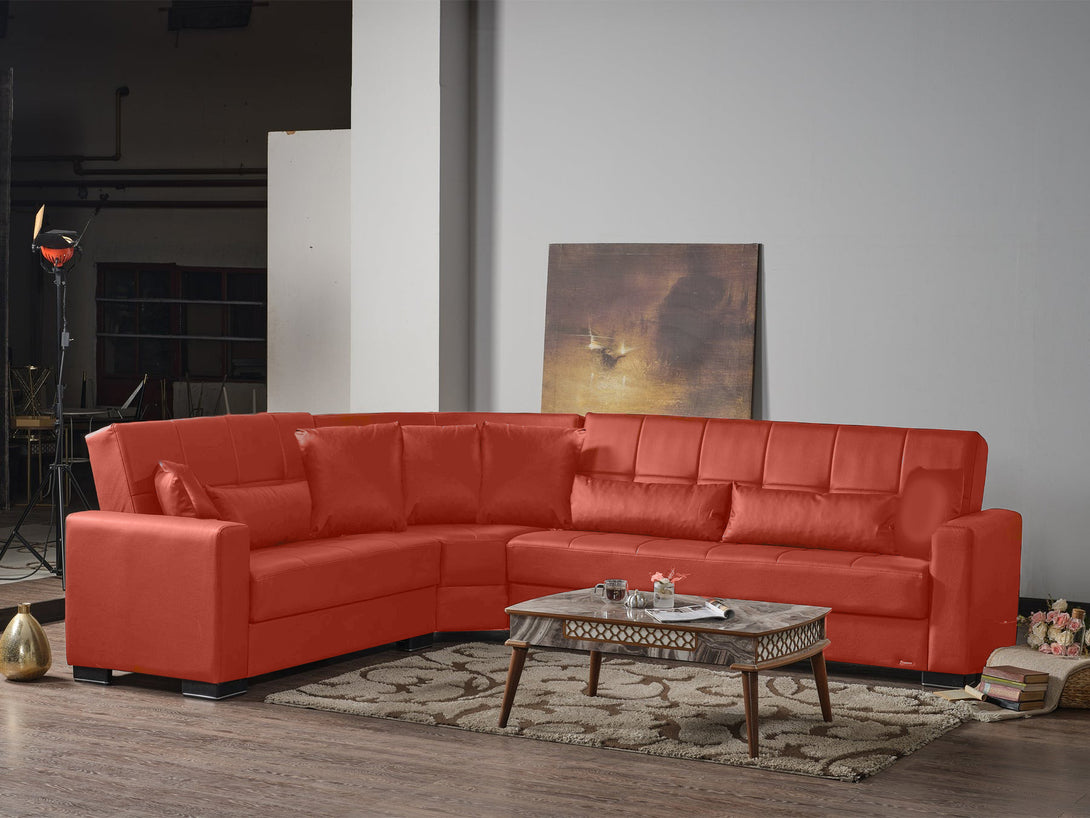 Armada Leather Sectional Sofa - Luxurious Modular L-shaped sectional with full leather upholstery