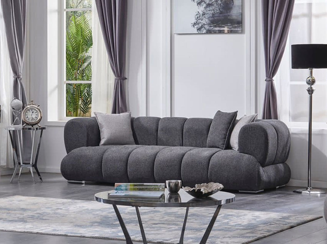 Artur Living Room Sofa Set with modern design, wooden frame, and plush cushions.