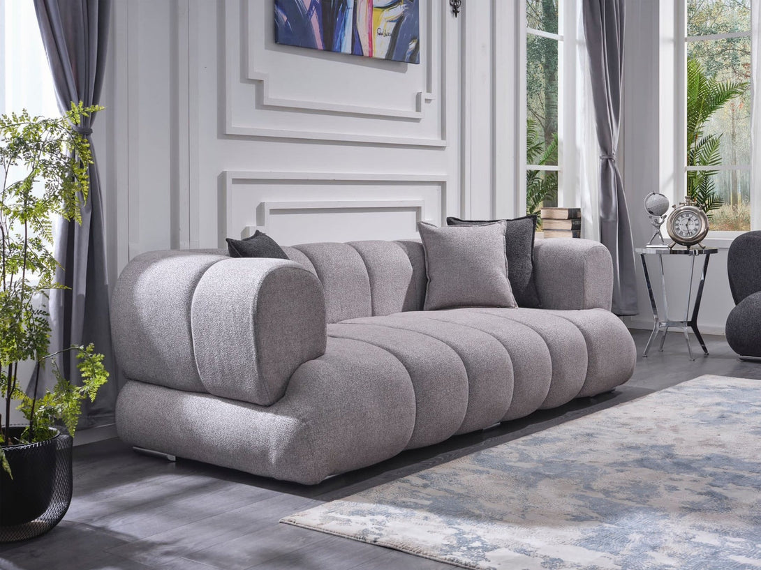 Artur Living Room Sofa Set with modern design, wooden frame, and plush cushions.
