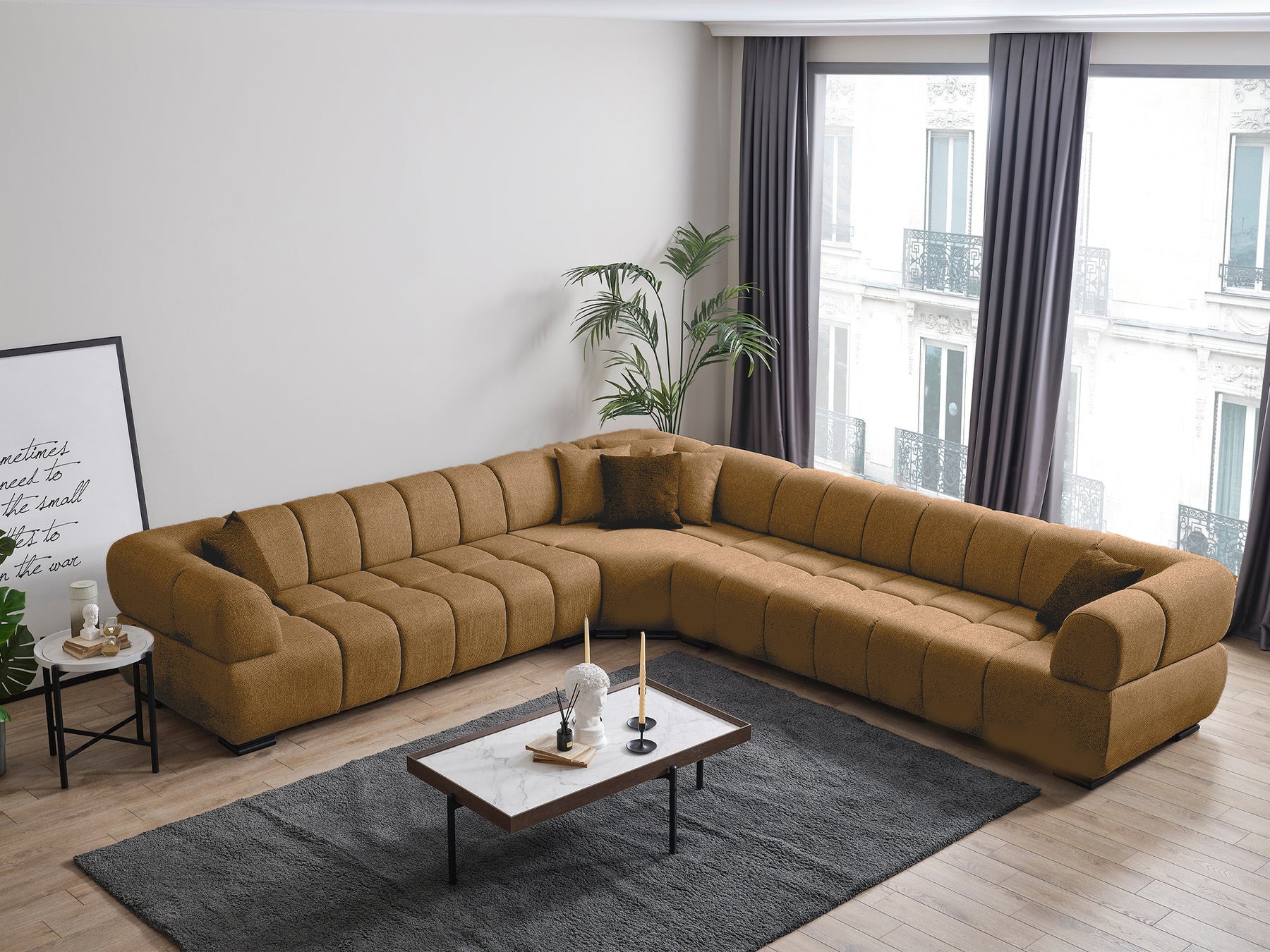 Modular Rounded Couches Astor Round Arm Modular Sectional Sofa - Customizable Modular Sofa ...