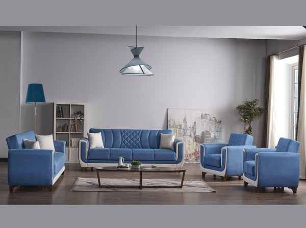 Berre Living Room Sofa Set - Elegant sofa with wooden frame and soft cushions