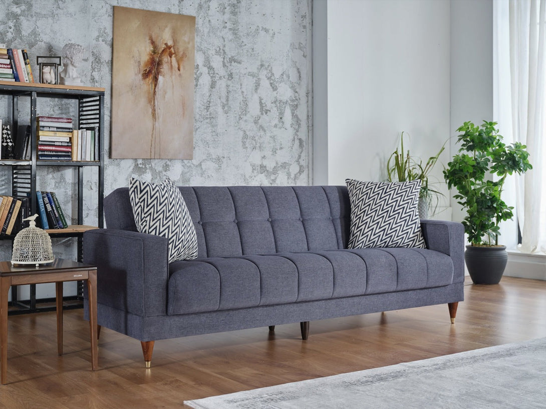 Camilla Living Room Sofa Set with sleek design, wooden frame, and plush cushions.