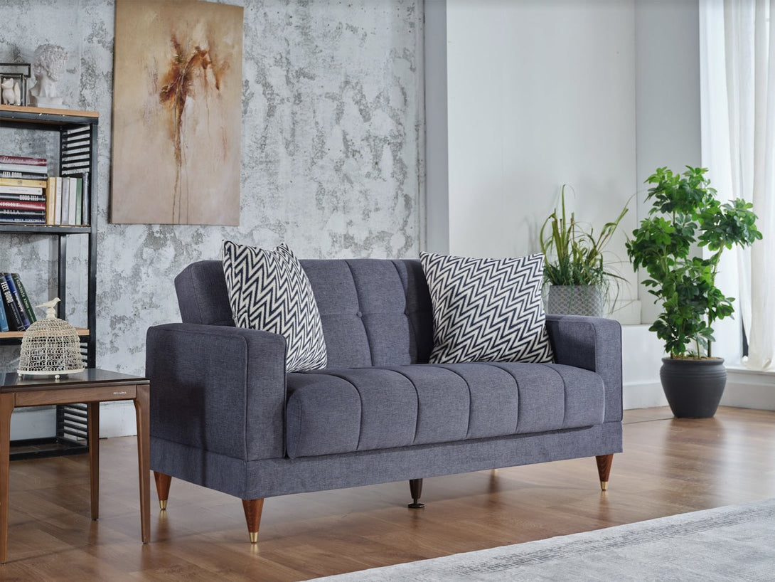 Camilla Living Room Sofa Set with sleek design, wooden frame, and plush cushions.