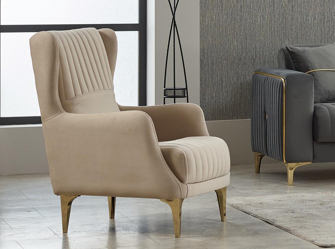 Carmela Living Room Sofa Set with elegant design, solid wooden frame, and plush cushions.
