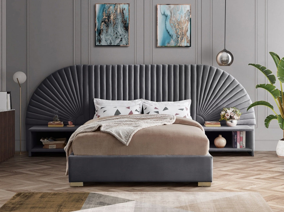 Cleo Bedroom Set with bed, wardrobe, and bedside tables - Timber Land Furniture