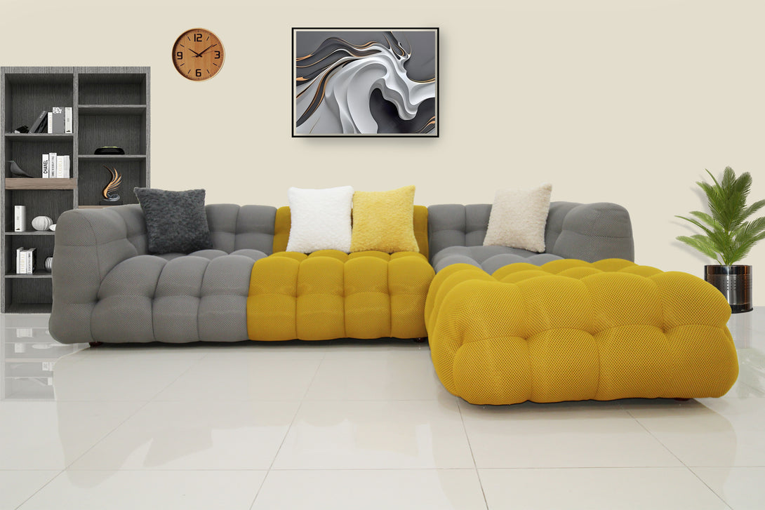 Cloudi Scandi Puffy L-Shape Sofa by Timber Land Furniture - Scandinavian Design with Plush Comfort for Modern Living Rooms
