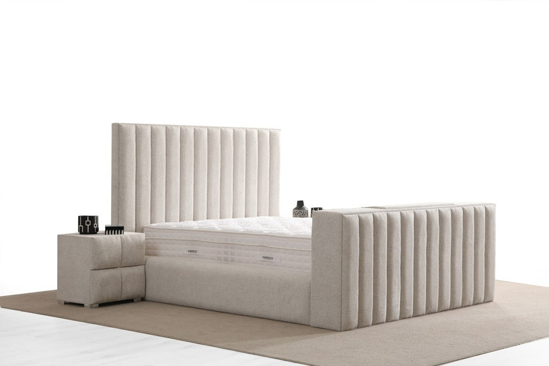 Craft Base Headboard Set with gold accents and spacious storage