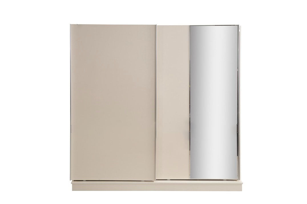 Deep Bedroom Set featuring modern lines, mirrored cabinet, and ample storage