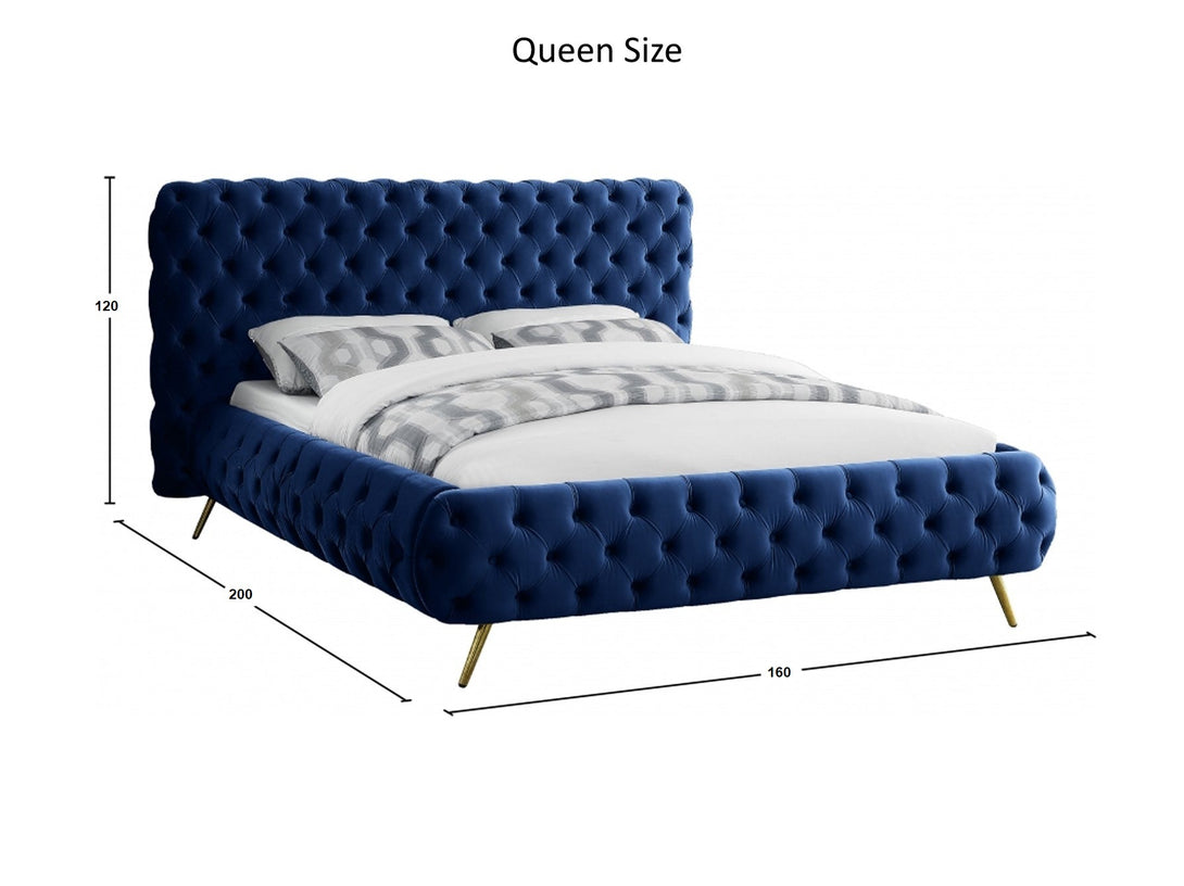 Delano Platform Bed with sturdy wooden frame and upholstered headboard in a modern design