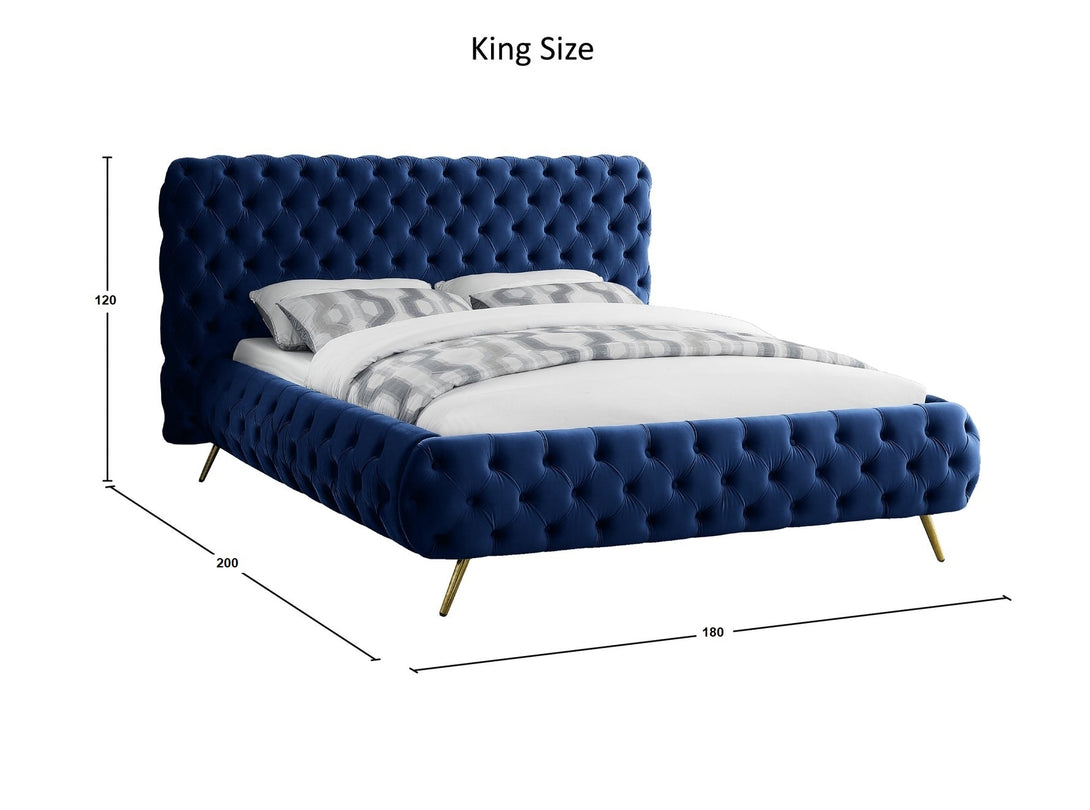 Delano Platform Bed with sturdy wooden frame and upholstered headboard in a modern design
