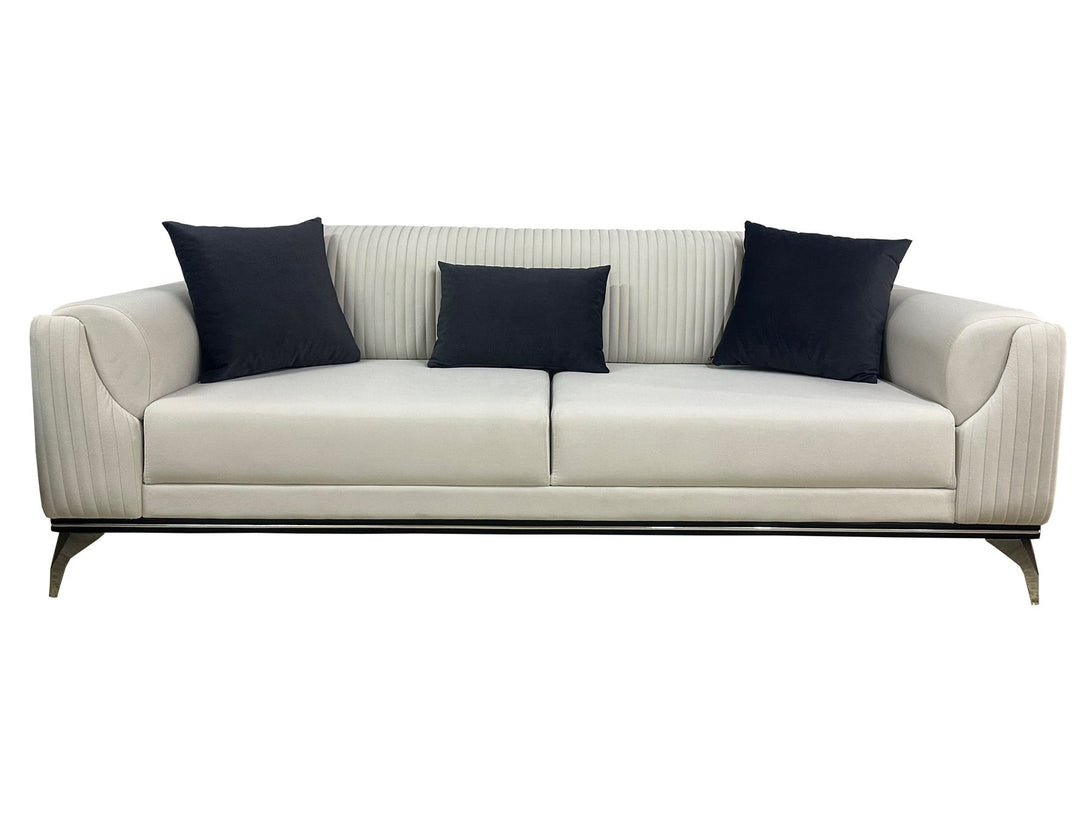 Dove Living Room Sofa Set with modern design, wooden frame, and plush cushions.