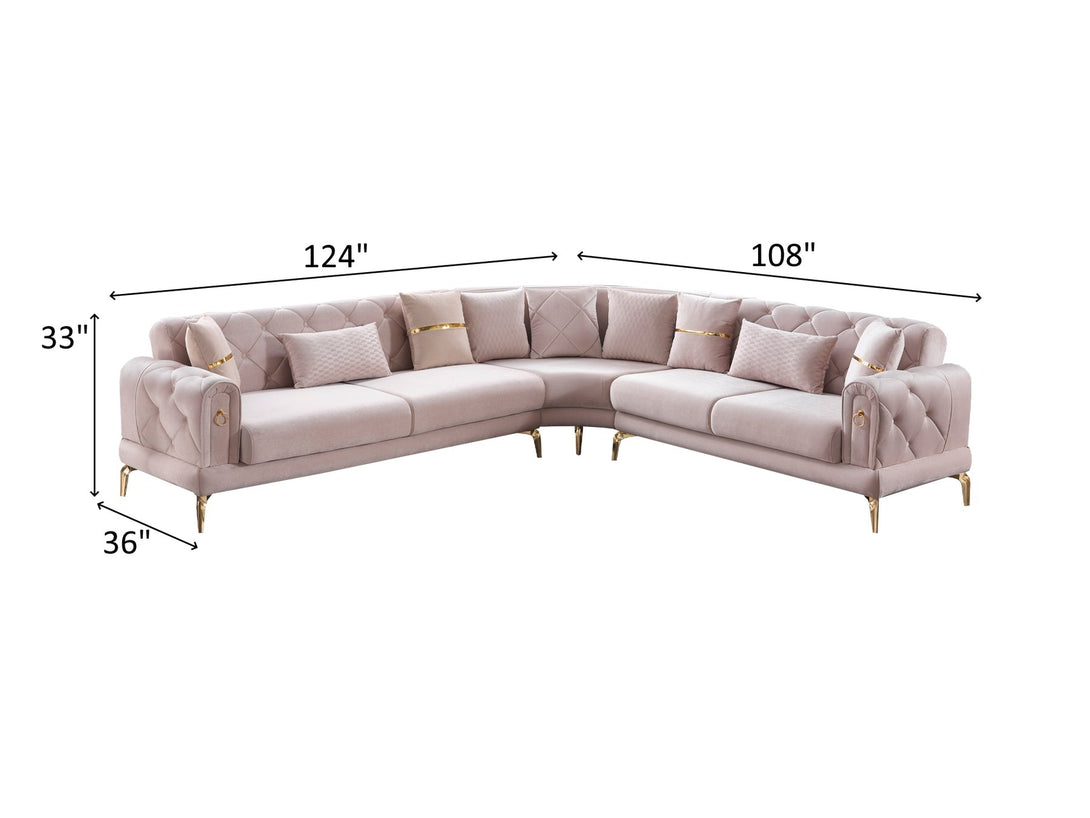Elitra Sectional Sofa - Modern L-shaped sofa with customizable fabric and wide armrests
