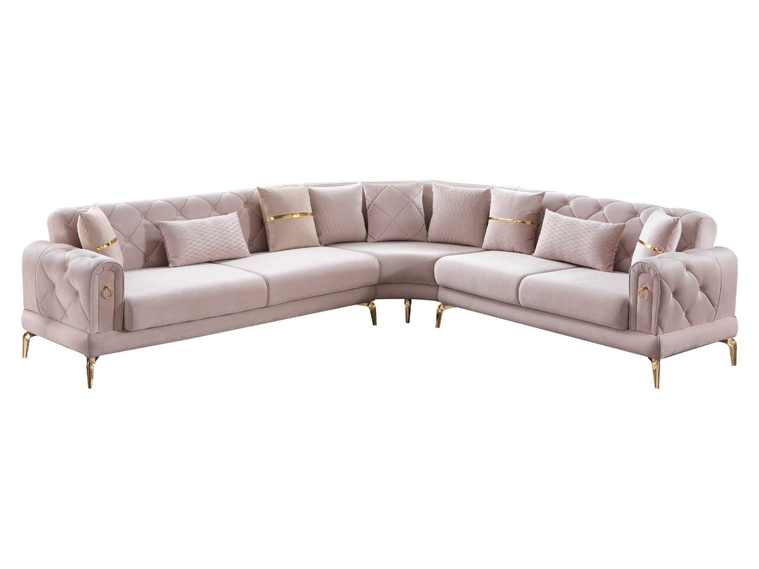 Elitra Sectional Sofa - Modern L-shaped sofa with customizable fabric and wide armrests