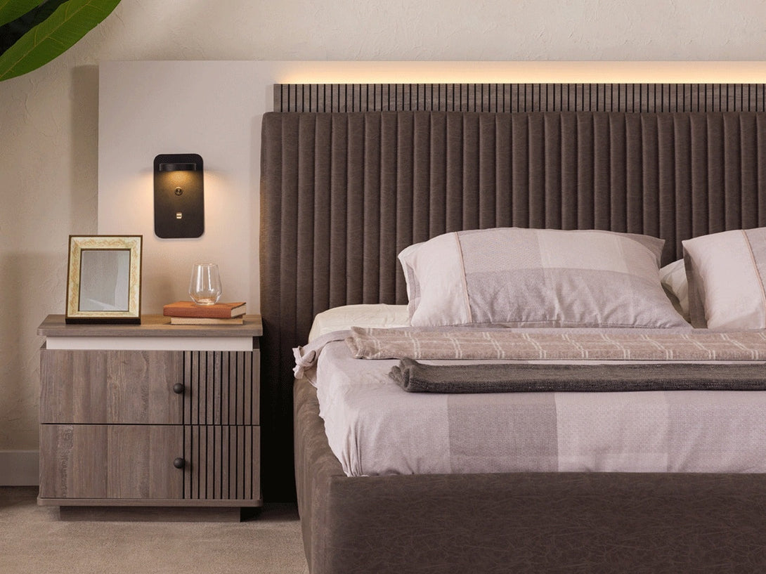 Elvis Bedroom Set with bed, wardrobe, and bedside tables - Timber Land Furniture