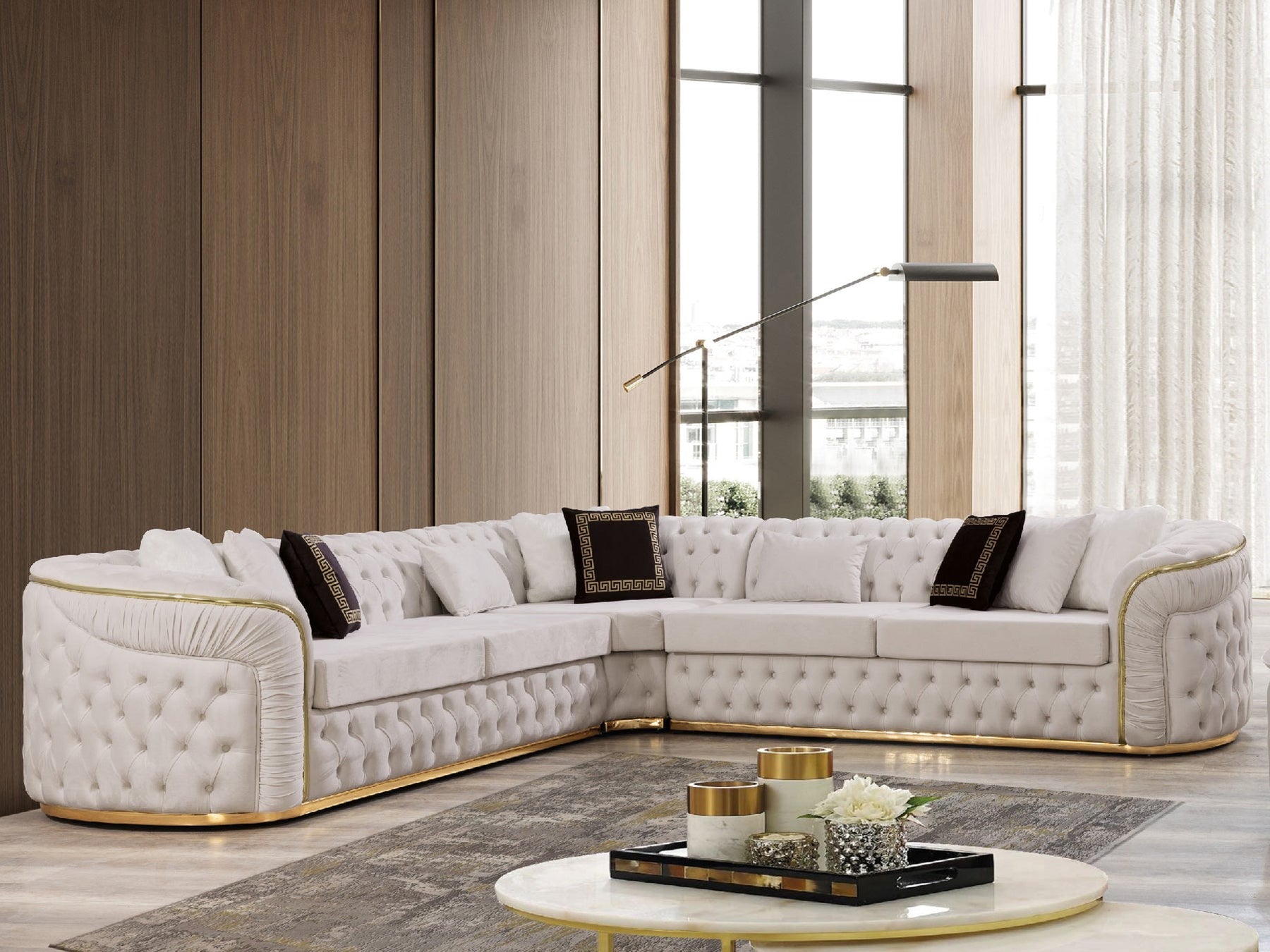 Empi Los Angeles Sectional Sofa Modern LShaped Sofa Timber Land