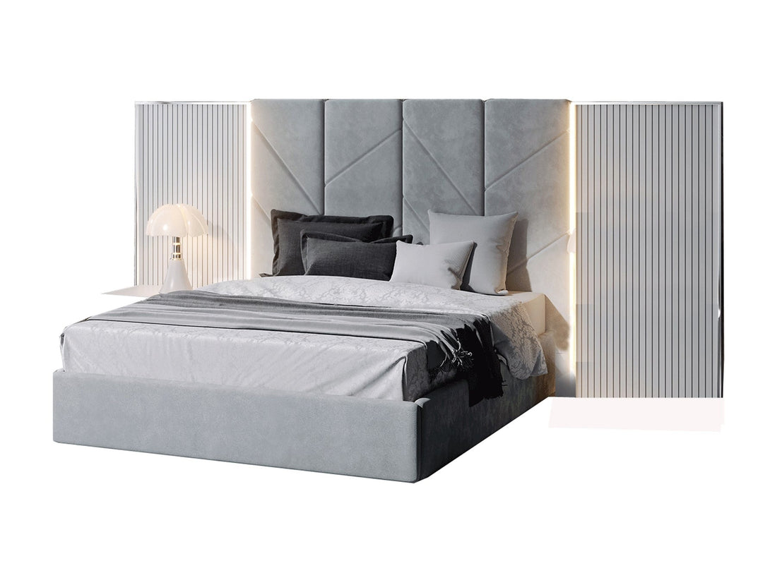 Helen Bedroom Set with bed, wardrobe, and bedside tables - Timber Land Furniture