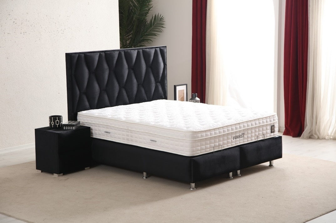 Honeycomb Base Headboard Set with modern patterns and large storage