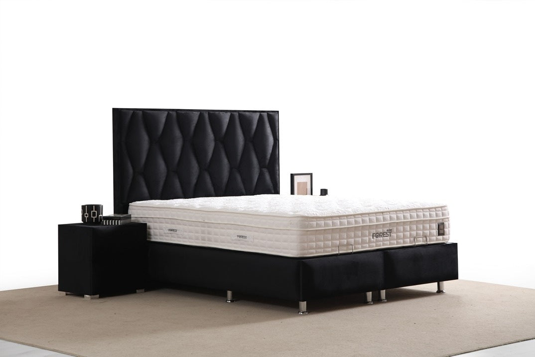 Honeycomb Base Headboard Set with modern patterns and large storage