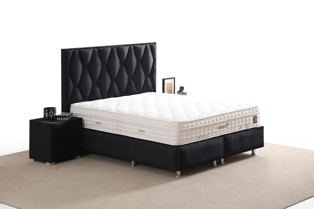 Honeycomb Base Headboard Set with modern patterns and large storage