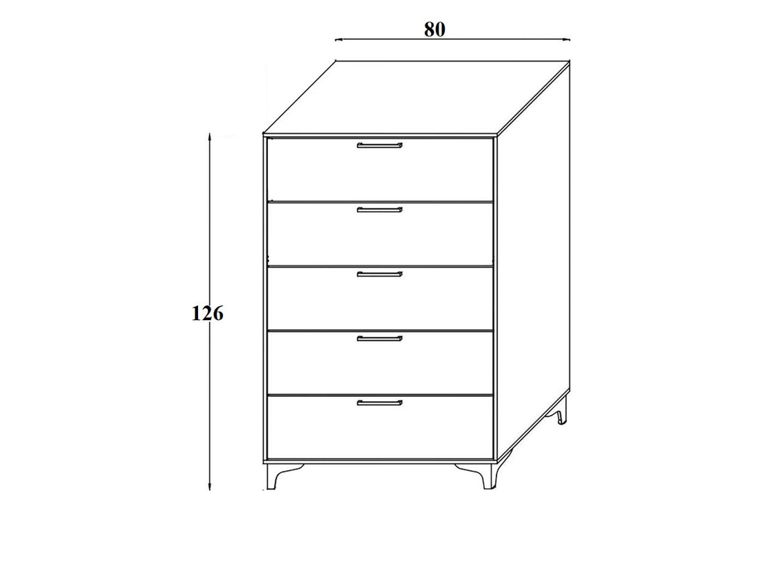 Kendall 5 Drawer Chest with elegant design and spacious storage for bedrooms
