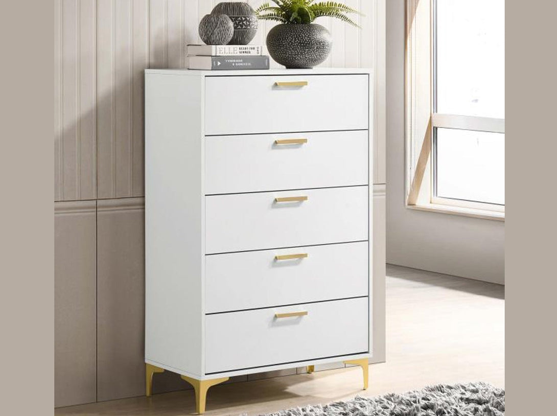 Kendall 5 Drawer Chest with elegant design and spacious storage for bedrooms