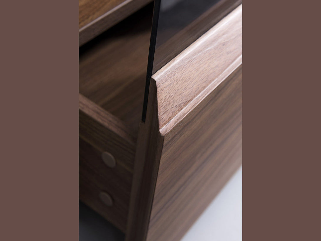 Lisa 70.8 Inch Wide TV Stand with 3 Drawers in a Modern Living Room Setting