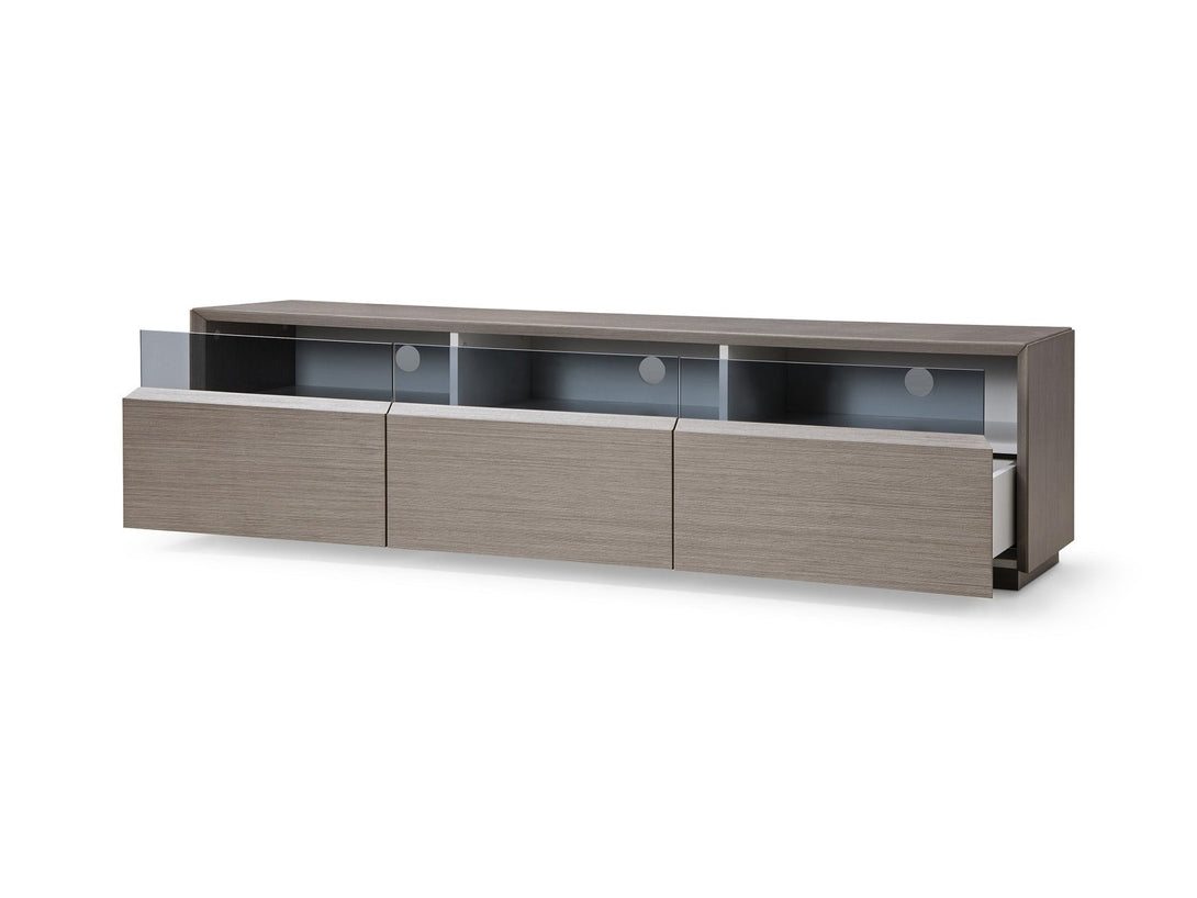 Lisa 70.8 Inch Wide TV Stand with 3 Drawers in a Modern Living Room Setting