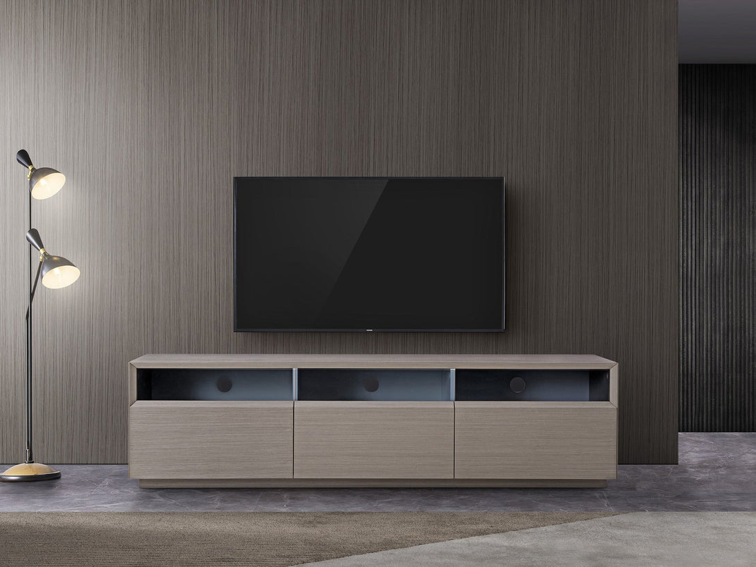 Lisa 70.8 Inch Wide TV Stand with 3 Drawers in a Modern Living Room Setting