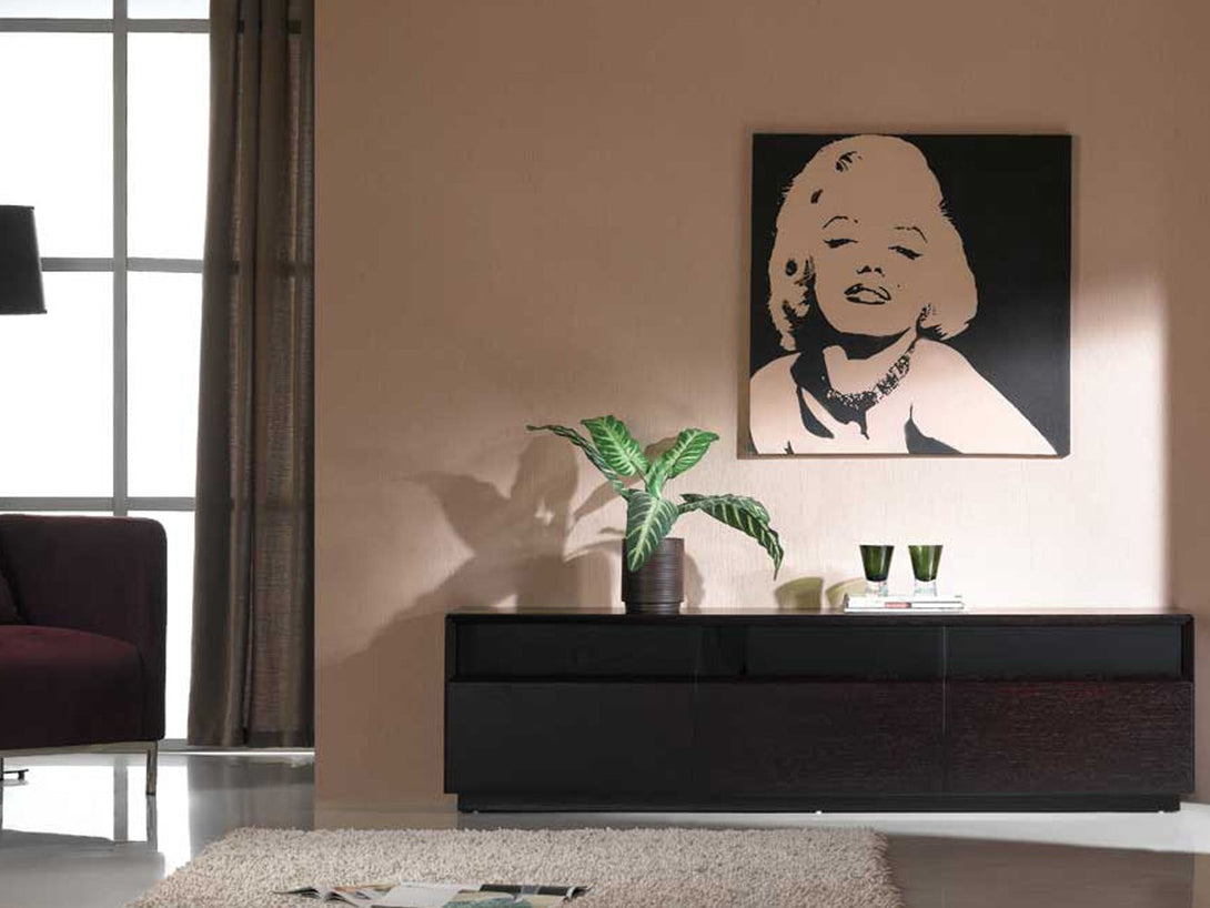 Lisa 70.8 Inch Wide TV Stand with 3 Drawers in a Modern Living Room Setting