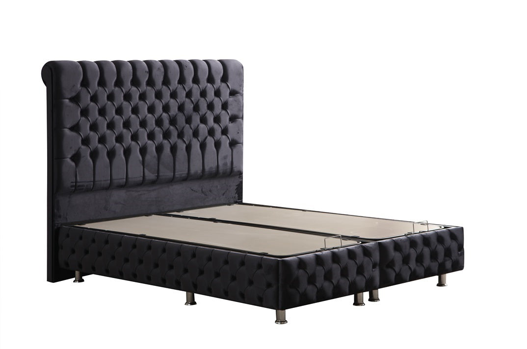 Luna Base Headboard Set with quilted details and high headboard design