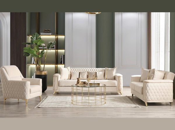 Luna Gala Living Room Set with modern design, durable wooden frame, and plush cushions.