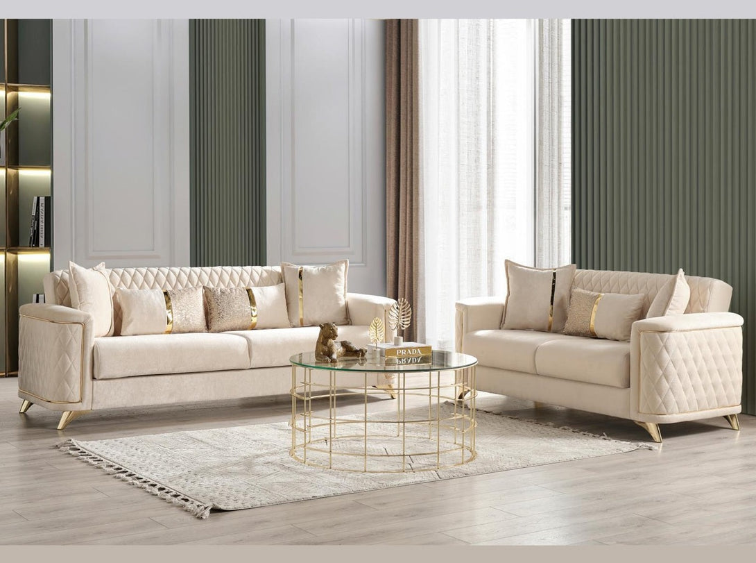 Luna Gala Living Room Set with modern design, durable wooden frame, and plush cushions.