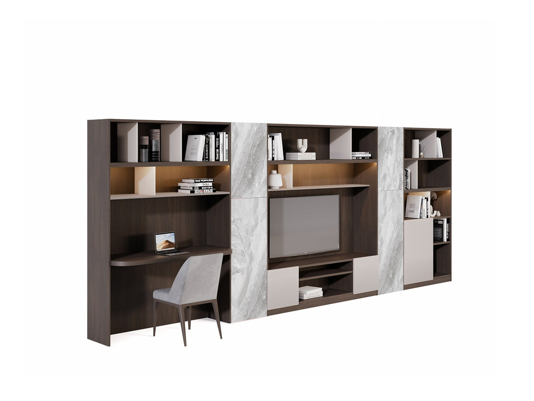 Manhattan Media Unit - Concept 2 with Storage Shelves in a Modern Living Room