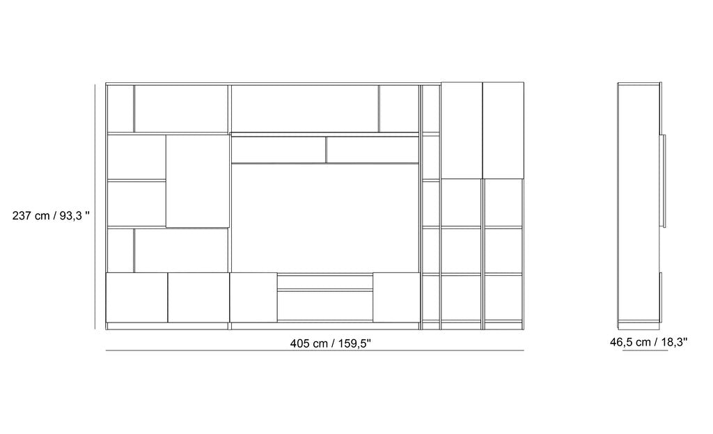 Manhattan Media Unit with Shelving and Storage in a Modern Living Room