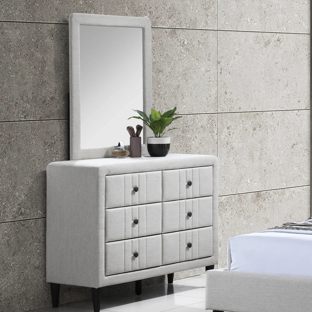 Maral Dresser with Mirror - Modern Wooden Dresser with Storage and Mirror