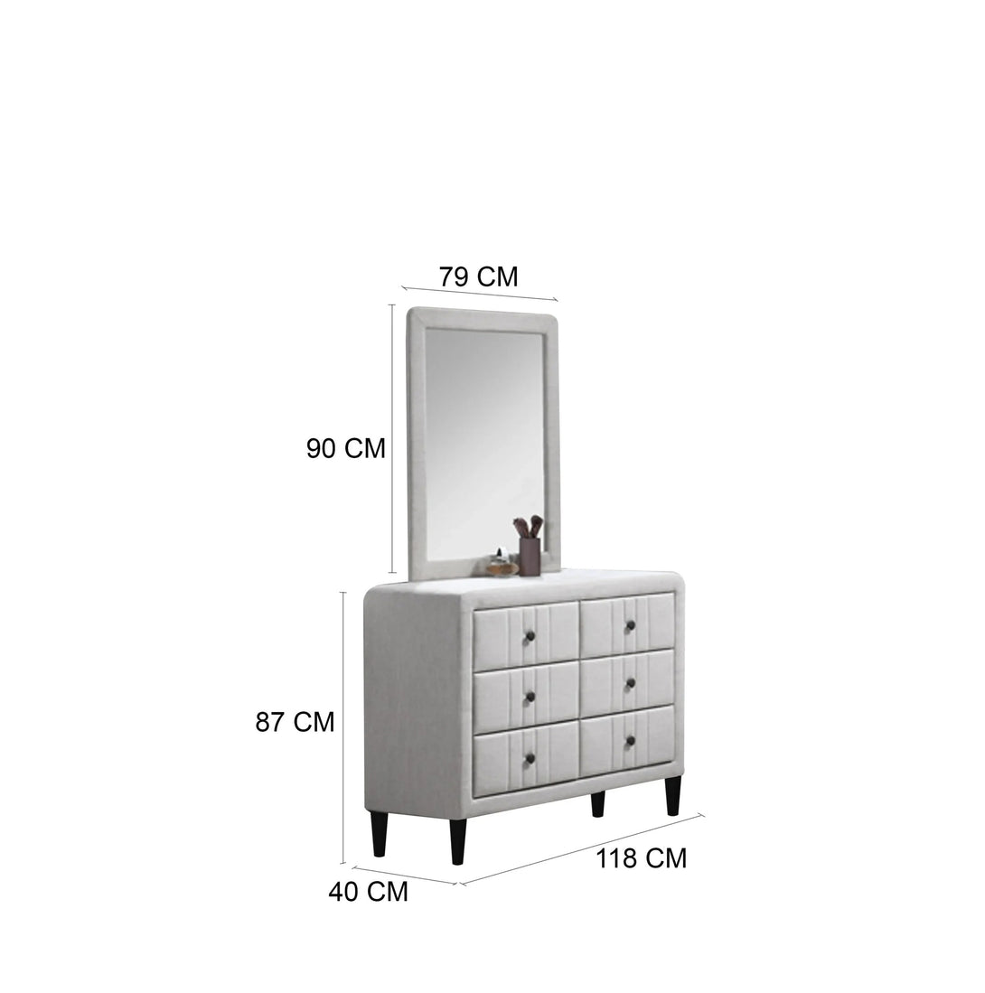 Maral Dresser with Mirror - Modern Wooden Dresser with Storage and Mirror