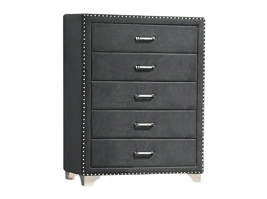 Melody 5 Drawer Chest with modern design and spacious storage for bedrooms